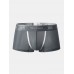 Mens Solid Ice Silk Transparent Seamless Letter Elastic Waist Boxers Underwear