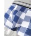 Mens Cotton Classical Plaid Print Home Breathable Mid Waist Boxers