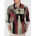 Medieval Contrasting Color Block Art Bottle Pattern Printing Men's Long Sleeve Shirt