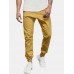 Mens Solid Color Casual Drawstring Pants With Pocket