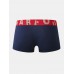 Mens Cotton Breathable Cozy Underwear Letter Waistband Boxers With Pouch